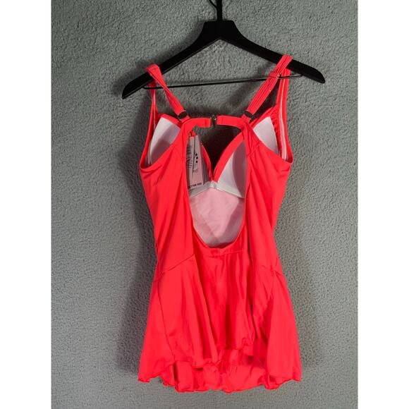 Red Swimdress 3XL One‎ Piece Tummy Control Modest Swimwear Bathing Suit - Picture 6 of 12